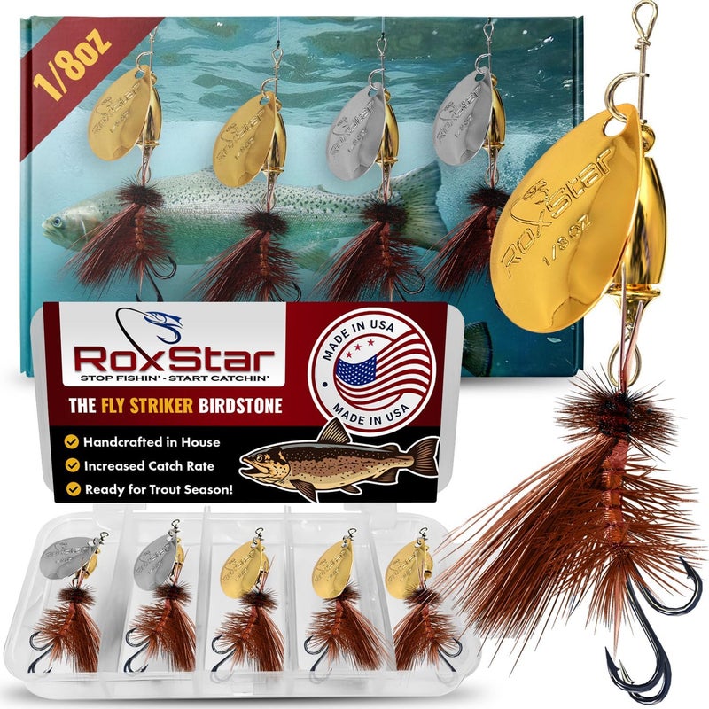 RoxStar Lures RoxStar Fly Strikers Proven Nationwide to Out-Fish Any Spinner | Hand-Tied in The USA | Most Versatile Fishing Spinner Ever! Trout Lure Also for Bass & Steelhead | Stop Fishing - Start Catching - Image 1